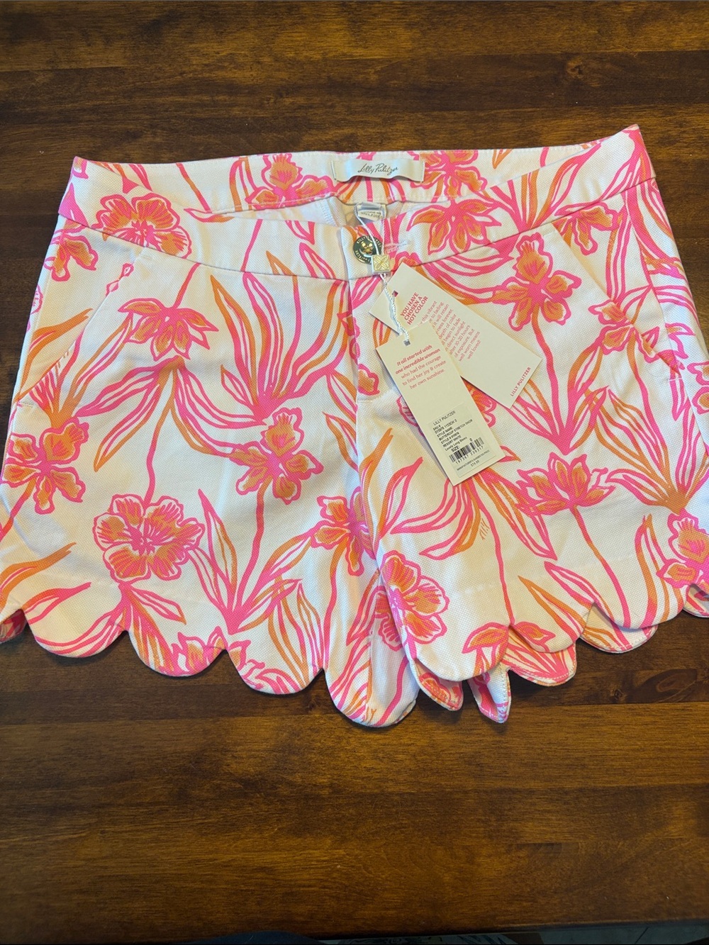 Lilly Pulitzer Buttercup Stretch Short Bright Pink & Orange Floral Size 0